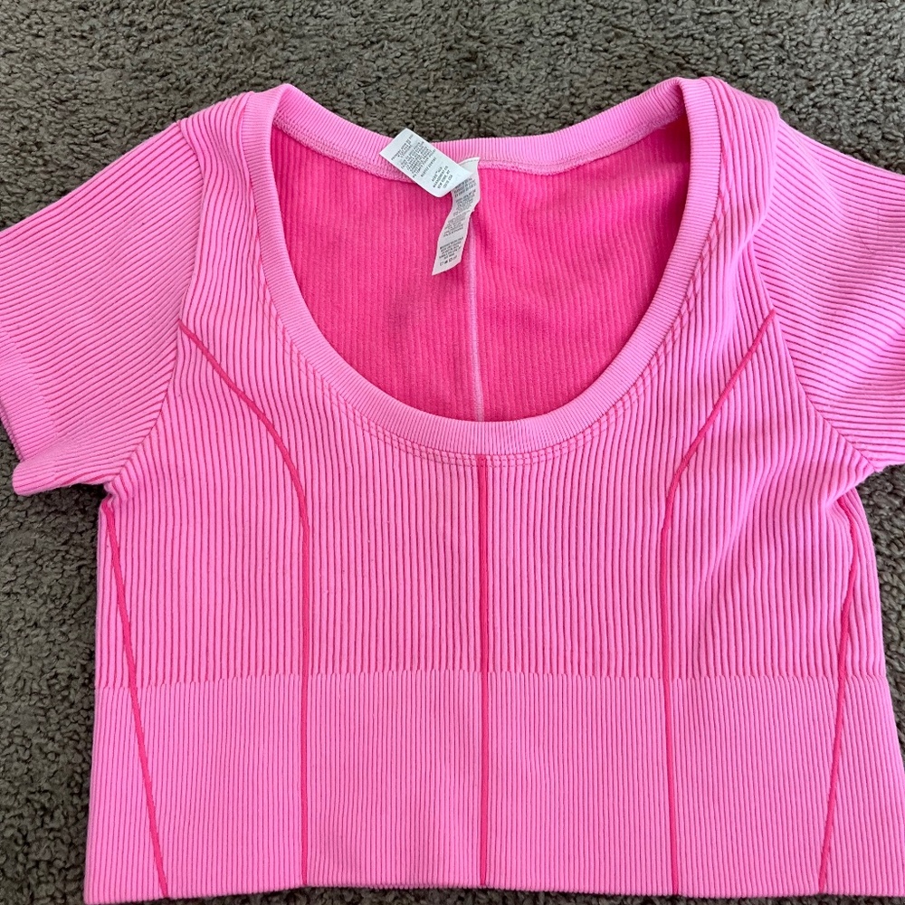 Aerie Ribbed Pink Top